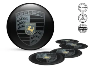 Porsche Rim Decals for Cars Luxury Domed Logos